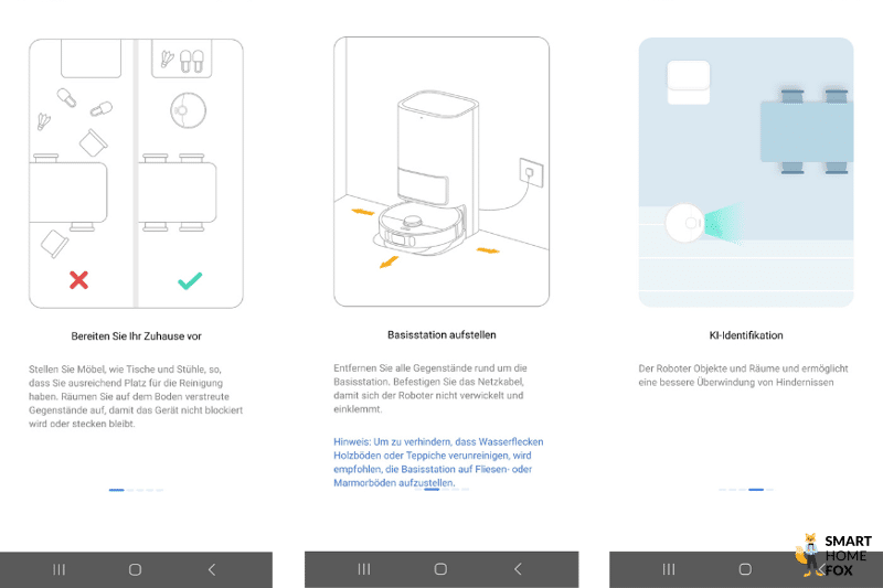 Некоторые советы по созданию карты представлены в приложении Dreame Home.